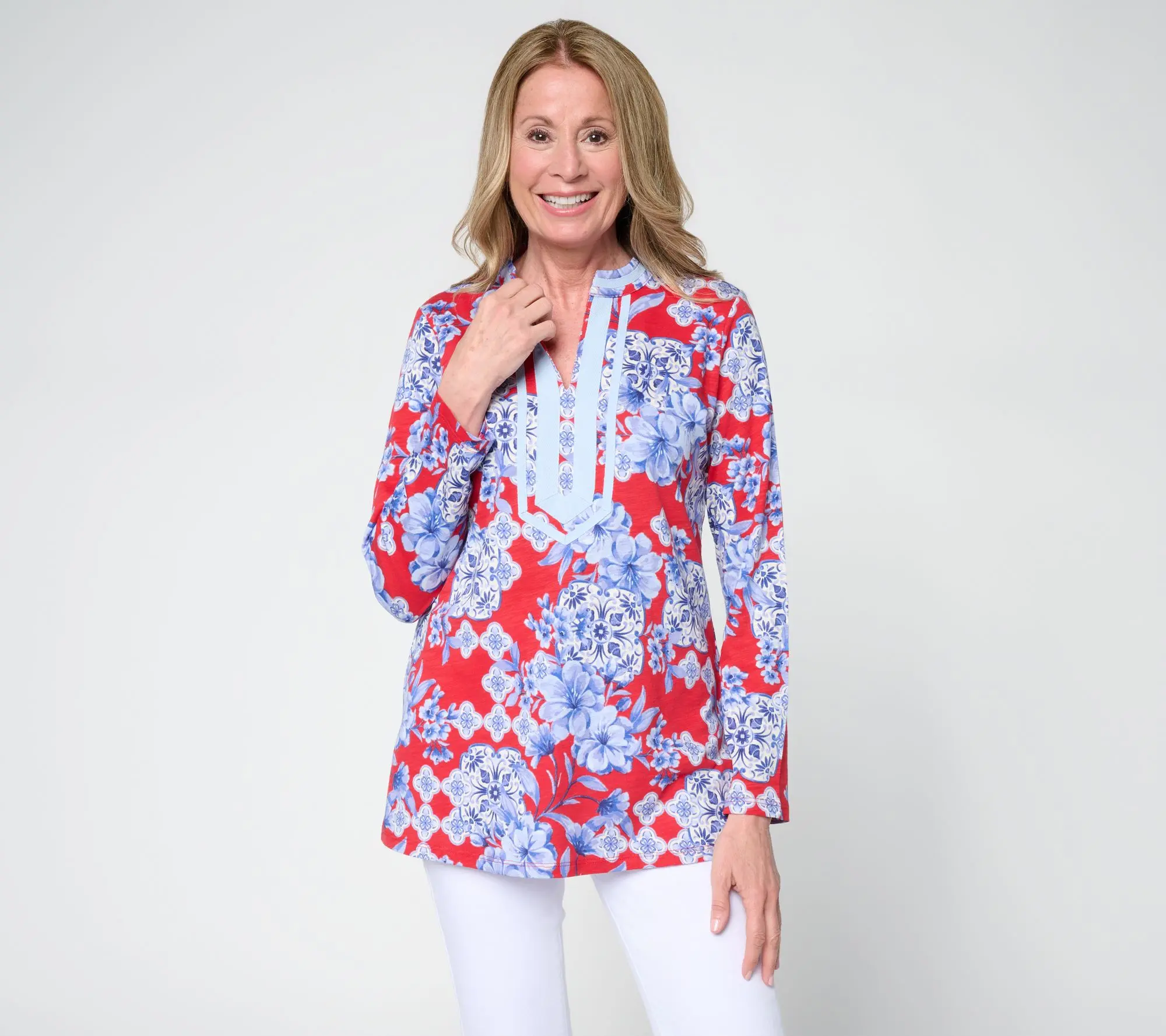 Bellisima by Kim Gravel Regular Ginger Jam Ribbon Trim Top