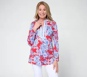 Bellisima by Kim Gravel Petite Ginger Jar Ribbon Trim Top