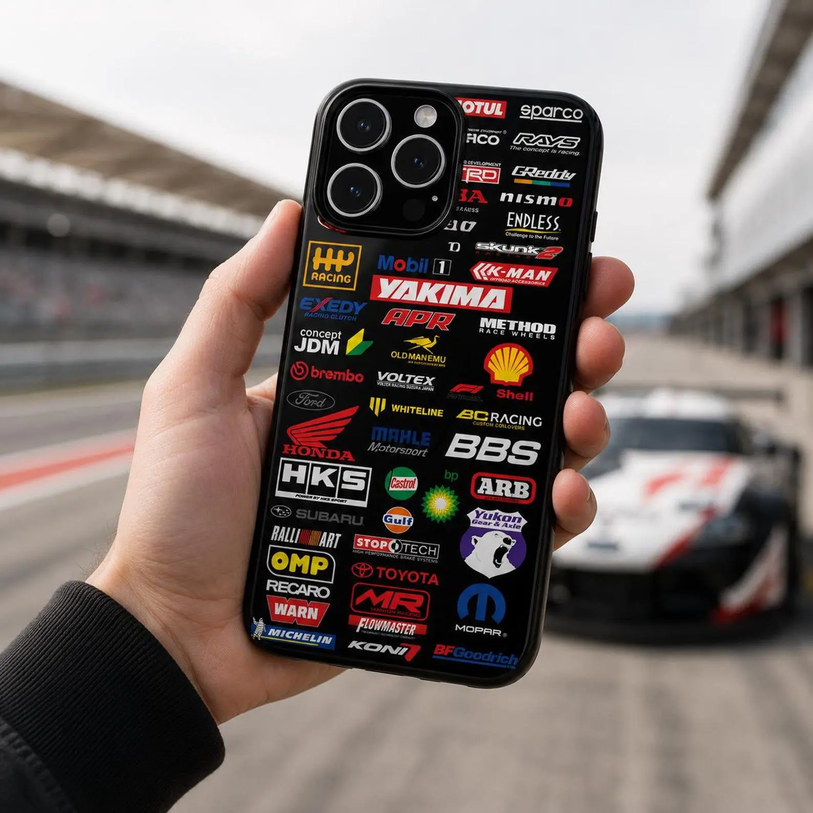 JDM Racing Logo Phone Case | Motorsport Sticker Bomb Tough Case for iPhone | Drift Car Culture Cover