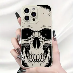 Skull & Black Dark Style Pattern,For IPhone16 15 14 13 12 11 XS XsMax7 Plus ProMax SE, Shockproof , New Styles For Men And Women, Soft Cases , Full Coverage, Thickened Protection,Perfect Gift For Birthdays&Easter To Mother, Family, Friends,  for iPhone 17