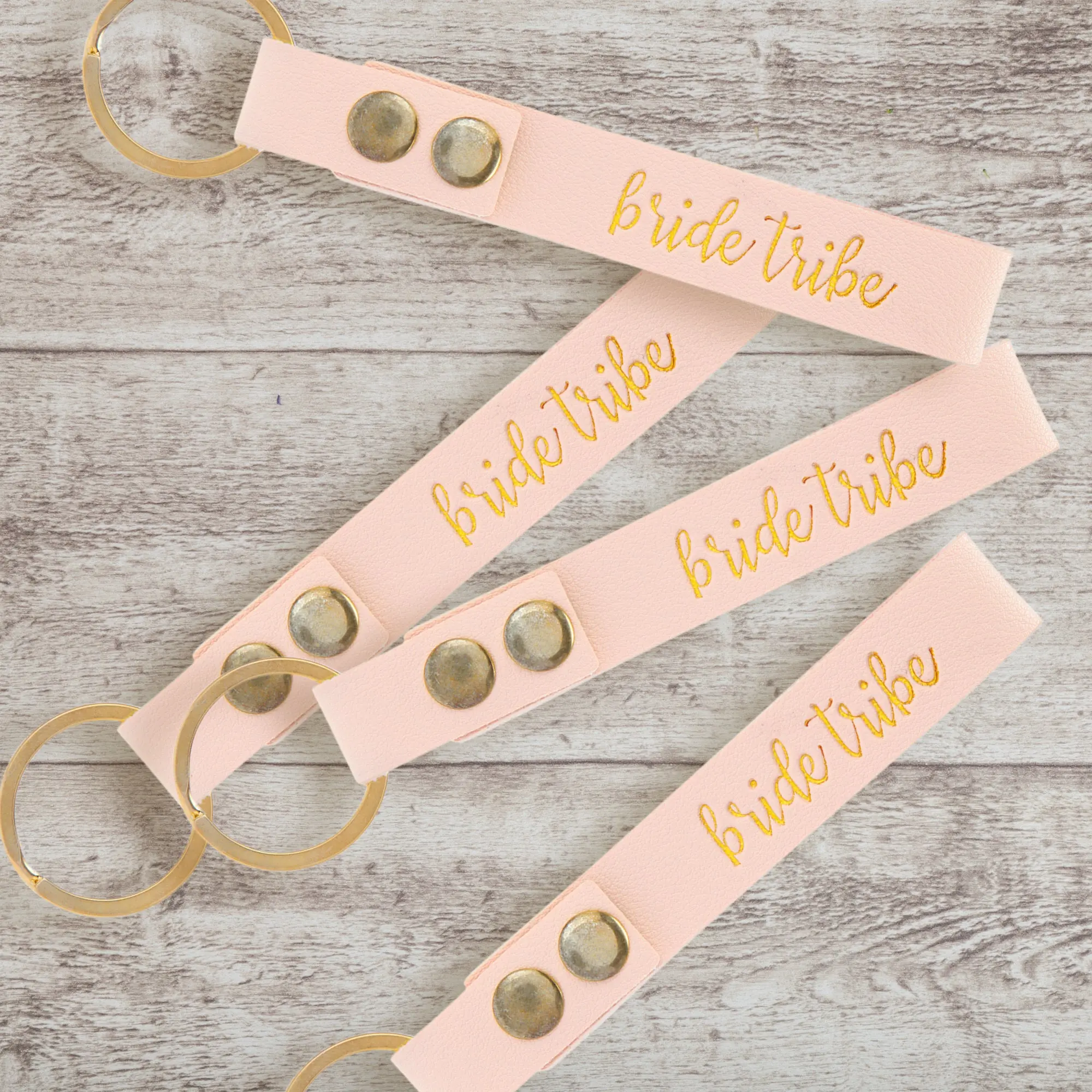 Bride Tribe Leather Stamped Keychain