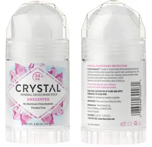 CRYSTAL Mineral Deodorant Stick - Unscented Body Deodorant With 24-Hour Odor Protection, Non-Staining & Non-Sticky, Aluminum Chloride & Paraben Free, 4.25 oz, (2 Pack) (Packaging May Vary)