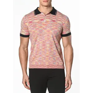 FUCHSIA/YELLOW SPACE DYE COTTON KNITTED POLO PM-16205