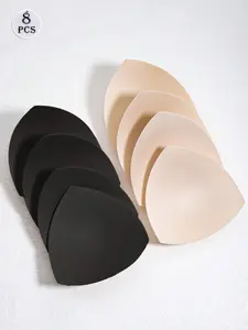 8pcs black/beige classic reusable bra inserts, Bra Pads, triangle design, invisible, prevents bulging, enhances small bust, looks good, suitable for parties, pool, prom, and other occasions