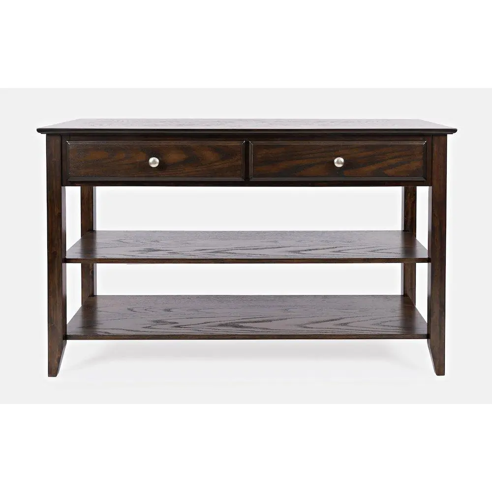 Modern Espresso Traditional 48" Sofa Console Table with Two Drawers