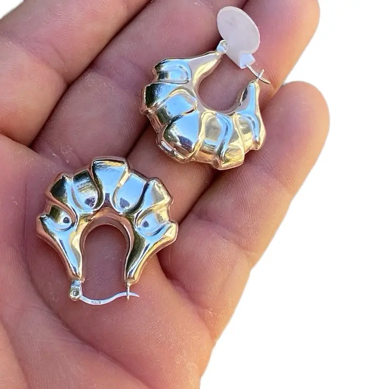Arracadas de Plata 925 es Plata auténtica garantizada italiana hermoso diseño casual