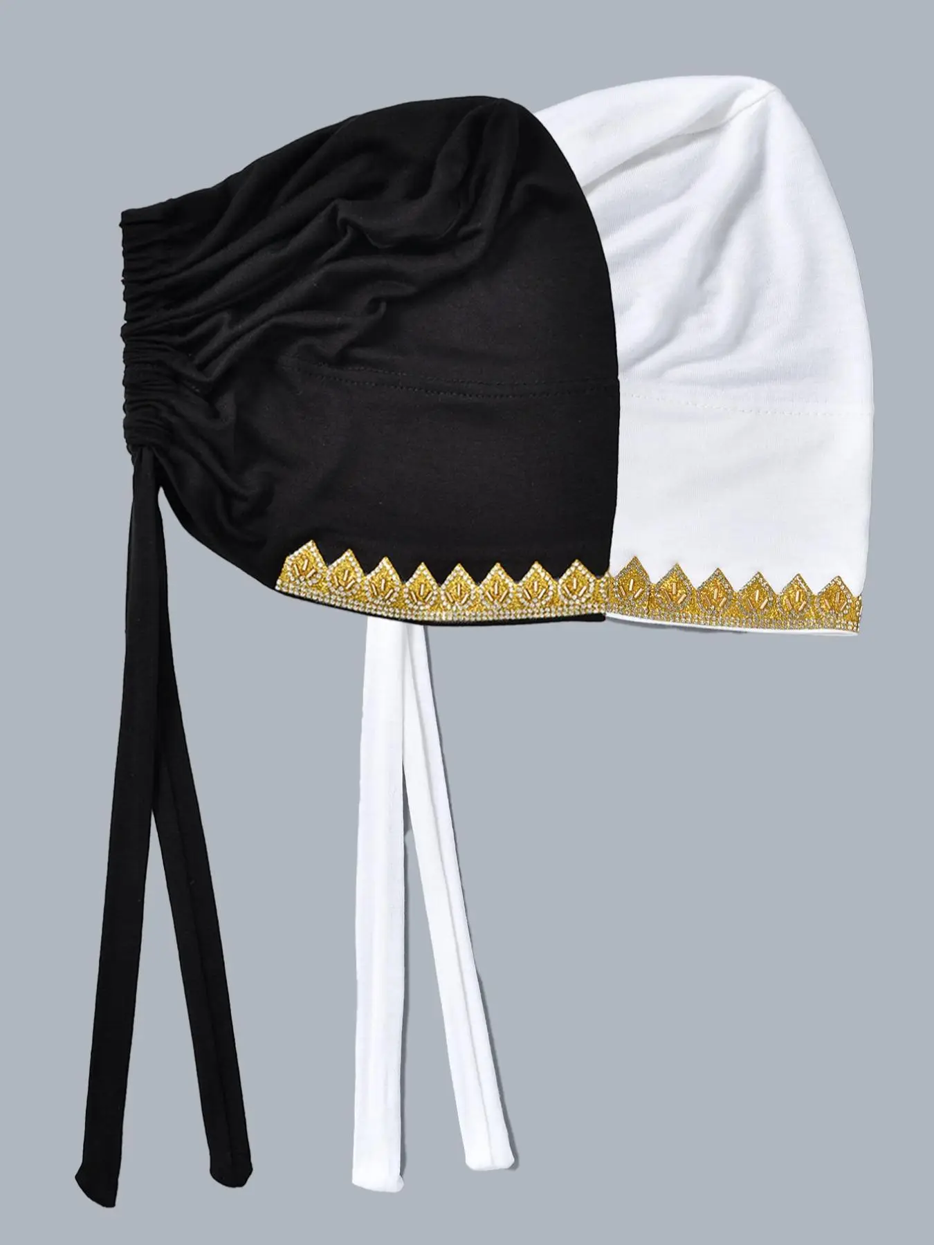 Women's Rhinestone Decorated Instant Hijab, Modest Fashionable Muslim Hijab, Casual Versatile Hijab for Daily Wear