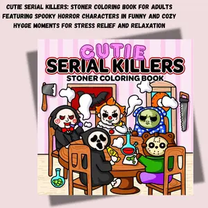 Cutie Serial Killers: Stoner Coloring Book For Adults Featuring Spooky Horror Characters in Funny and Cozy Hygge Moments for Stress Relief and Relaxation