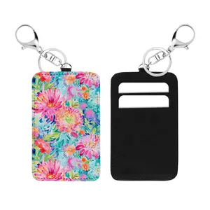 Preppy Floral Card Holder Keychain