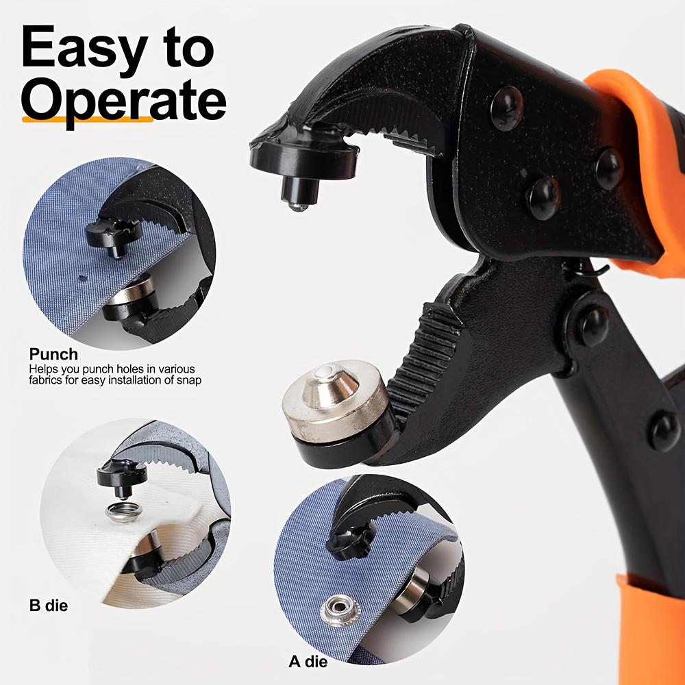 Heavy Duty Snap Fastener Tool, Snap Setter Tool with 100 Sets 4 Color Boat Cover Snaps, Snap Repair Kit, Repairing Boat Covers, Canvas, Fabric, Tarps
