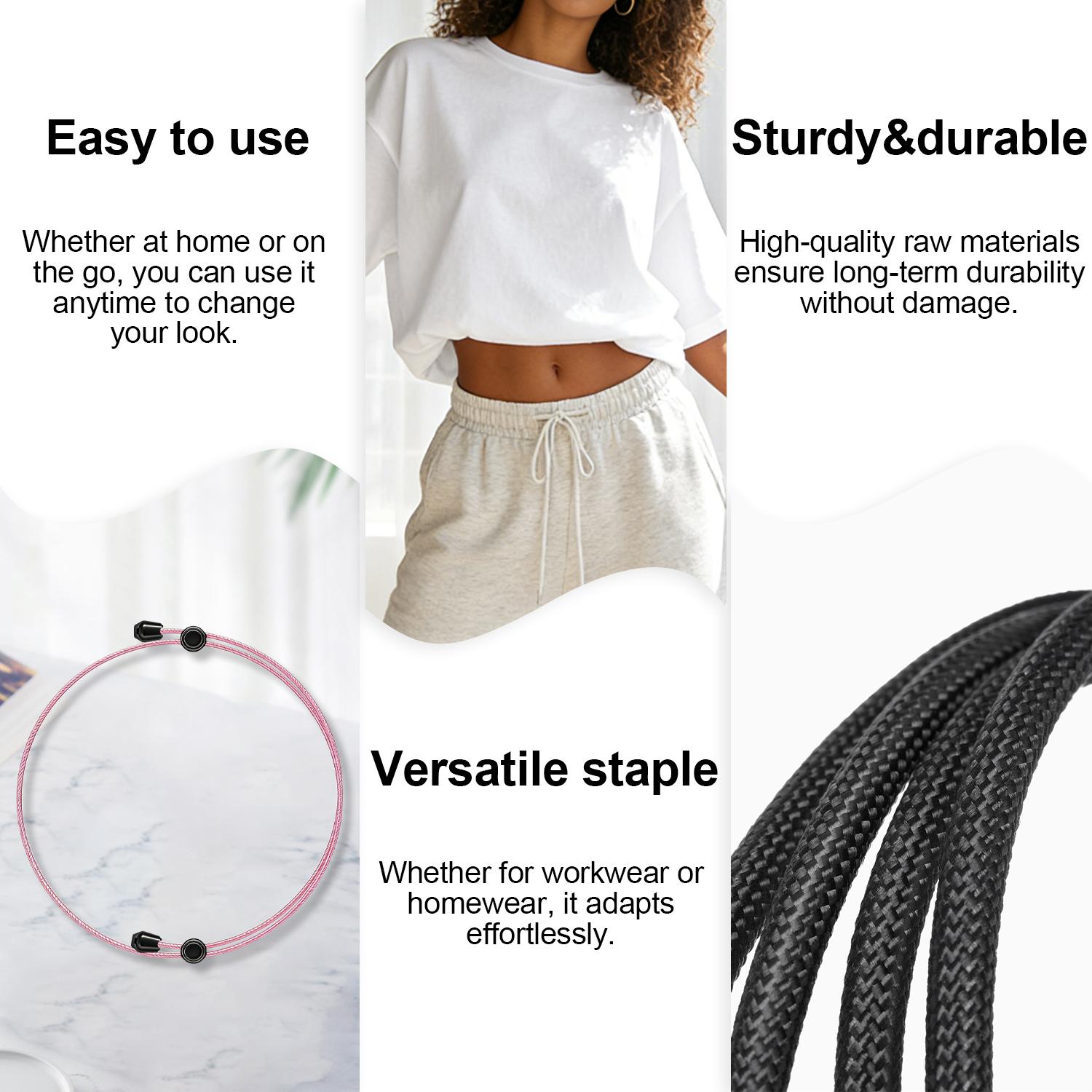 3Pcs Shirt Tuck Band Women, Adjustable Tool for Shirt and Sweater Belly Revealing Elastic Crop Bands to Change The Style of Your Tops Shirts Stays Belt