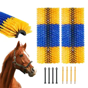 VEVOR Livestock Scratching Brush, TikTokShopBlackFriday, 2 Pcs Horse Brush with 4 Screws, 17.1 x 7.5 in Cow Scratcher, for Back Itch Relief & Keep Cleaning, Grooming & Scratching Post Brush for Horse, Pig, Cattle Supplies