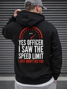 Funny Speed Limit Hoodie Yes Officer I Saw It Graphic Car Lover Gift Streetwear Style