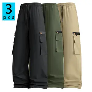 Available in 1-, 2-, or 3-pack options; new men’s casual cargo pants with a four-season fit; outdoor multi-pocket casual trousers; trendy and versatile; straight-leg athletic casual men’s pants for spring and summer.