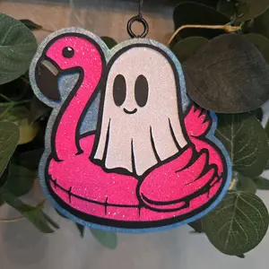 Flamingo Ghost Car Freshie