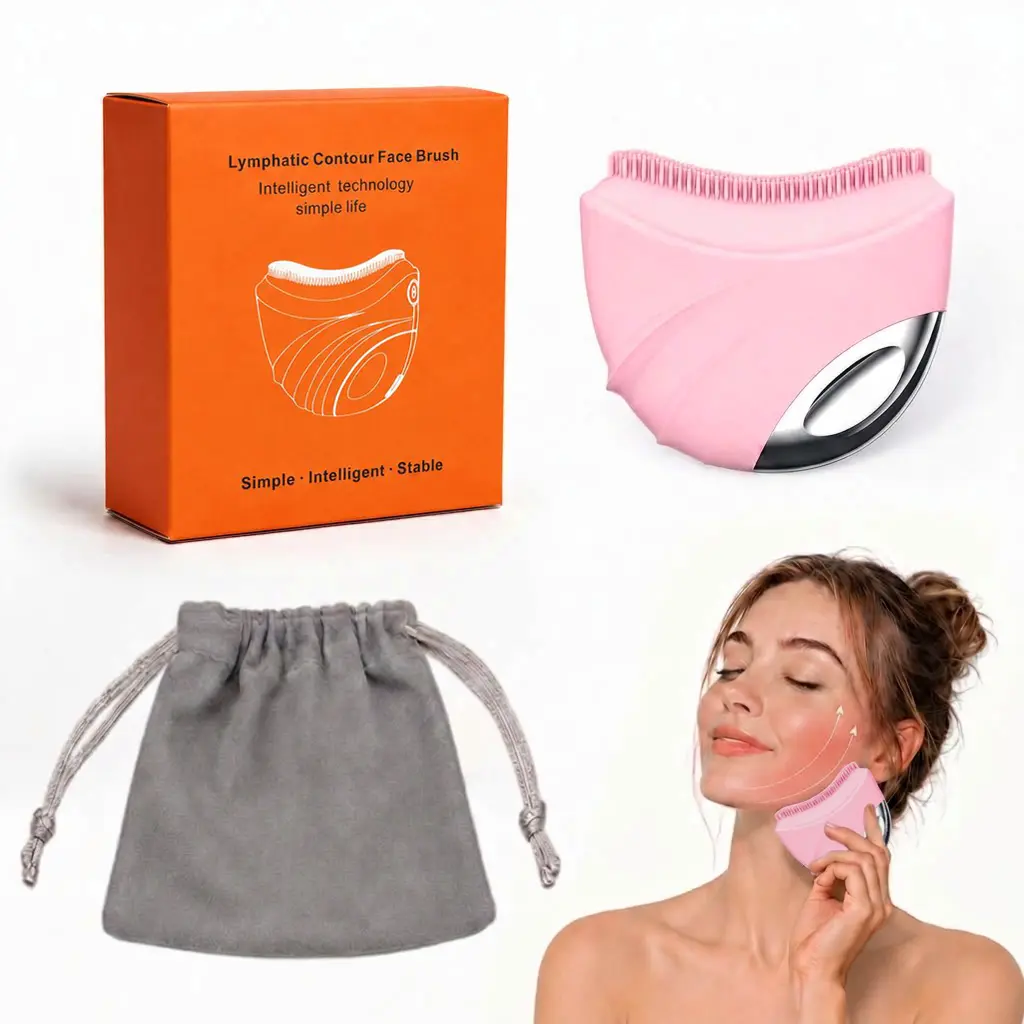 Lymphatic Drainage Gua Sha Beauty Tool, a facial contouring device with 4 vibration settings (the fourth setting offers a warming + vibration experience), designed to lift the jawline, combat aging, and reduce puffiness-Enjoy a Spa Experience at Home