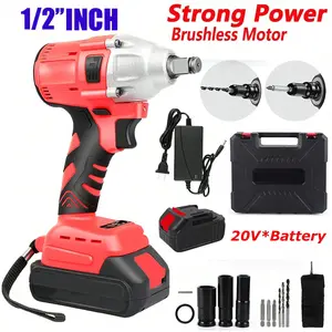 Makita 1/2 Inch Cordless Brushless Motor Impact Wrench - 21V Power, 650Nm/210 Ft-Lbs High Torque, Right Angle Detent Anvil, 2300RPM, Set Includes 2 Batteries, Fast Charger, Socket-Compatible Sockets, Chuck/Drill, Tool Box