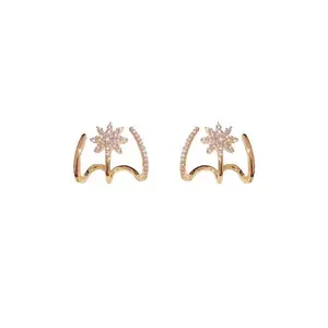 Chic Star-Shaped Row Earrings, Elegant Trendy Statement Jewelry for Daily Wear