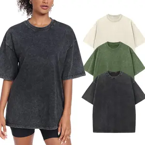 Womens Washed Vintage Whipped T-Shirt Baggy Workout Tops Short Sleeve Cotton Tshirts Streetwear Boyfriend Tee 100% Cotton, Couple T-Shirt