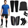 Adult 9-Piece Football Kits - High-Elasticity Fabric, Durable Elasticity Football Shin Guards, Leg Covers, Slip-Free Bandage Fixation Socks, Sports Tape, Adult Training Equipment for Daily Training & Field Sports