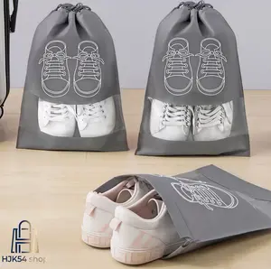 10PCS Drawstring Shoe Bags for Travel - Non-woven Transparent Shoe Storage Pouches, Dust-proof & Waterproof Organizer Bags for Sneakers, Portable Shoe Sacks for Gym, Luggage & Closet Organization
