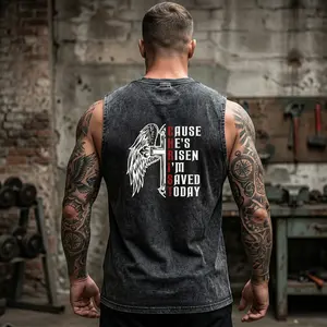 Easter Special Cross Wing He Is Risen Unisex Washed Tank Top