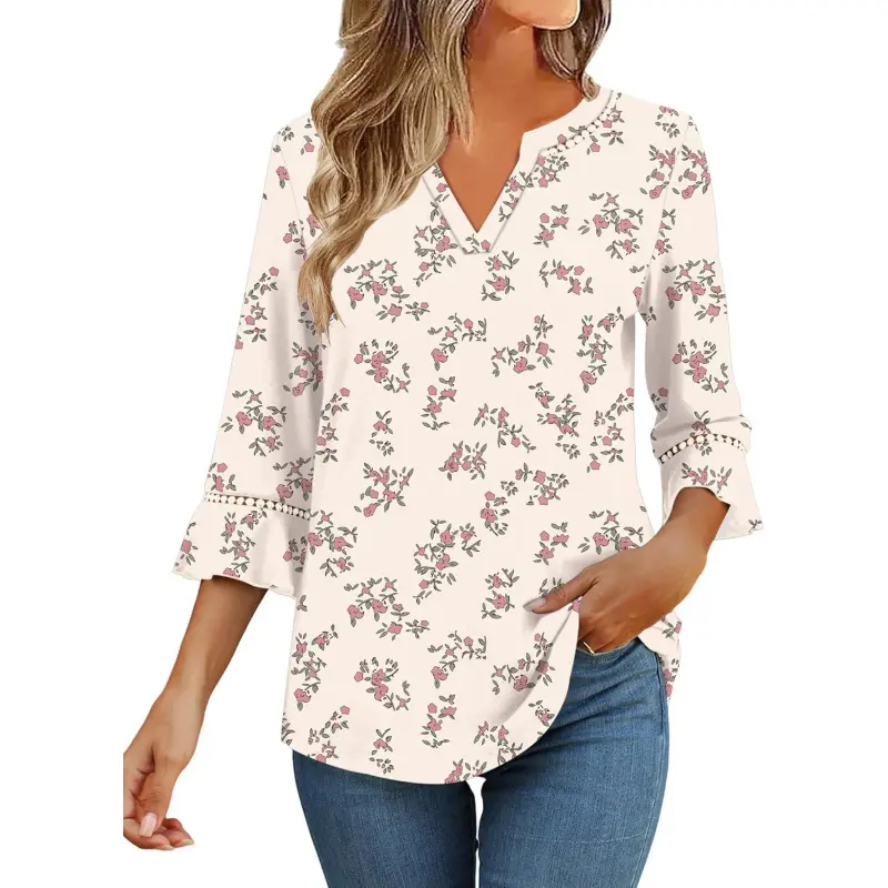 F-apricot Pink Floral