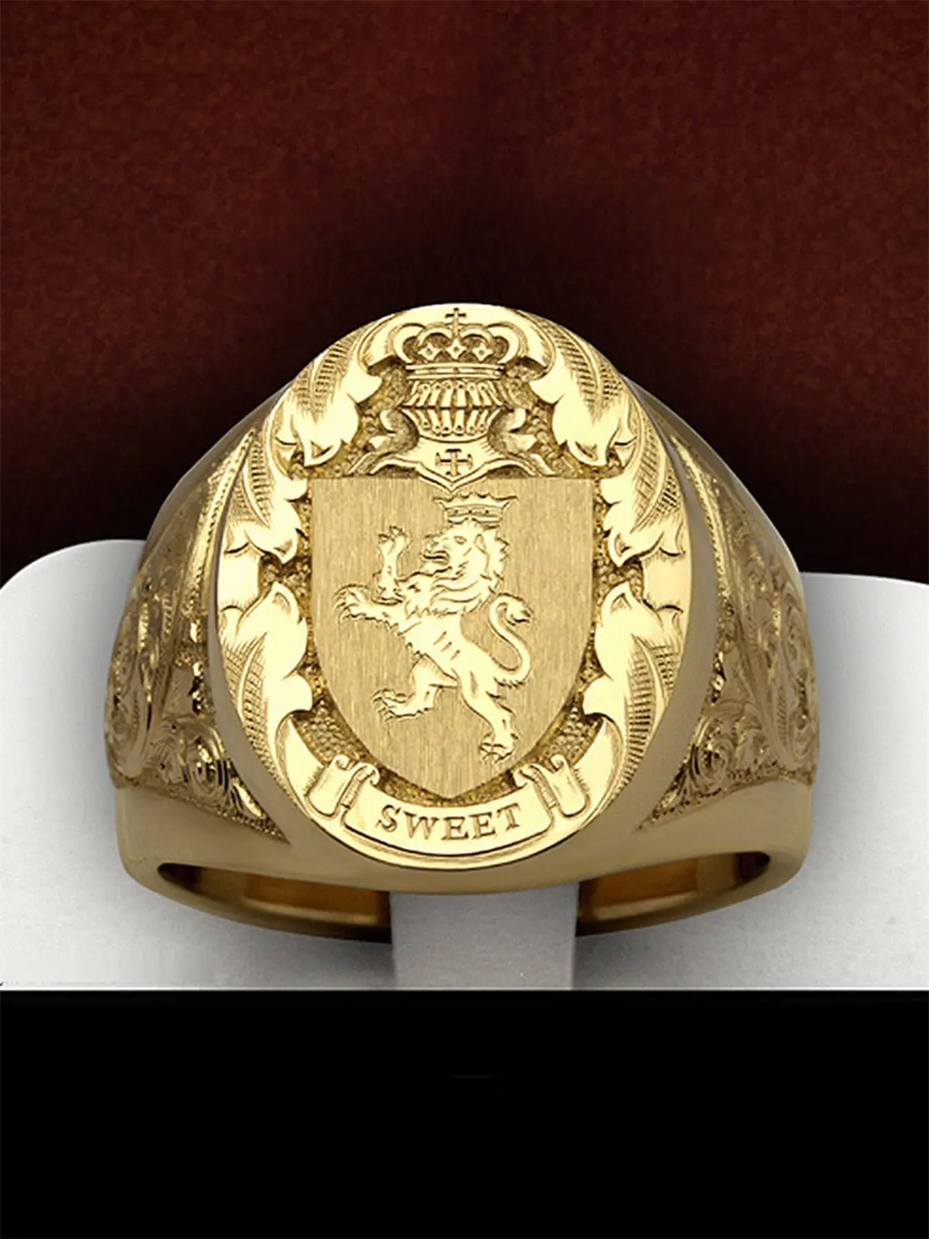 1 PC Unisex Fashion Lion Signet Ring Band, Fashion Rings, Suitable for Valentine's Day, Anniversaries and Parties, Jewelry Gift, Engraved Ring