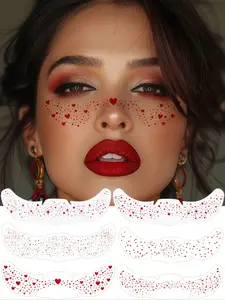 Glitter Freckle Temporary Tattoos, Waterproof Face & Body Sparkle Stickers, Heart Star Dot Designs, Festival Party Makeup Accessory