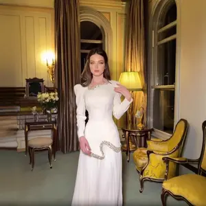 2025 Spring Summer European American Middle Eastern Women's Clothing Rhinestone Pleated Dress