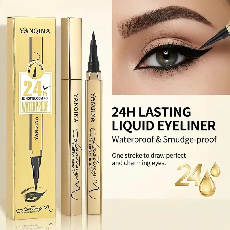 Summervibes Waterproof Longwear Liquid Eyeliner - Ultra-Fine Precision Single Tip, Quick-Dry, High-Intensity Black, Smudge-Proof, Flake-Free, Fade-Resistant, Smooth Finish Eye Makeup for Effortless Sharp Lines, Ideal Gift