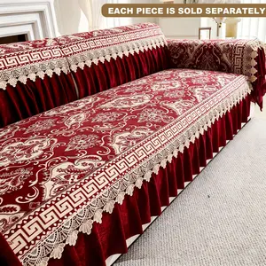 European Style Sofa Cushion, All-Season Reusable Sofa Cover, High-Quality Three-Seater and Chaise Lounge Protector, Durable Fabric Material