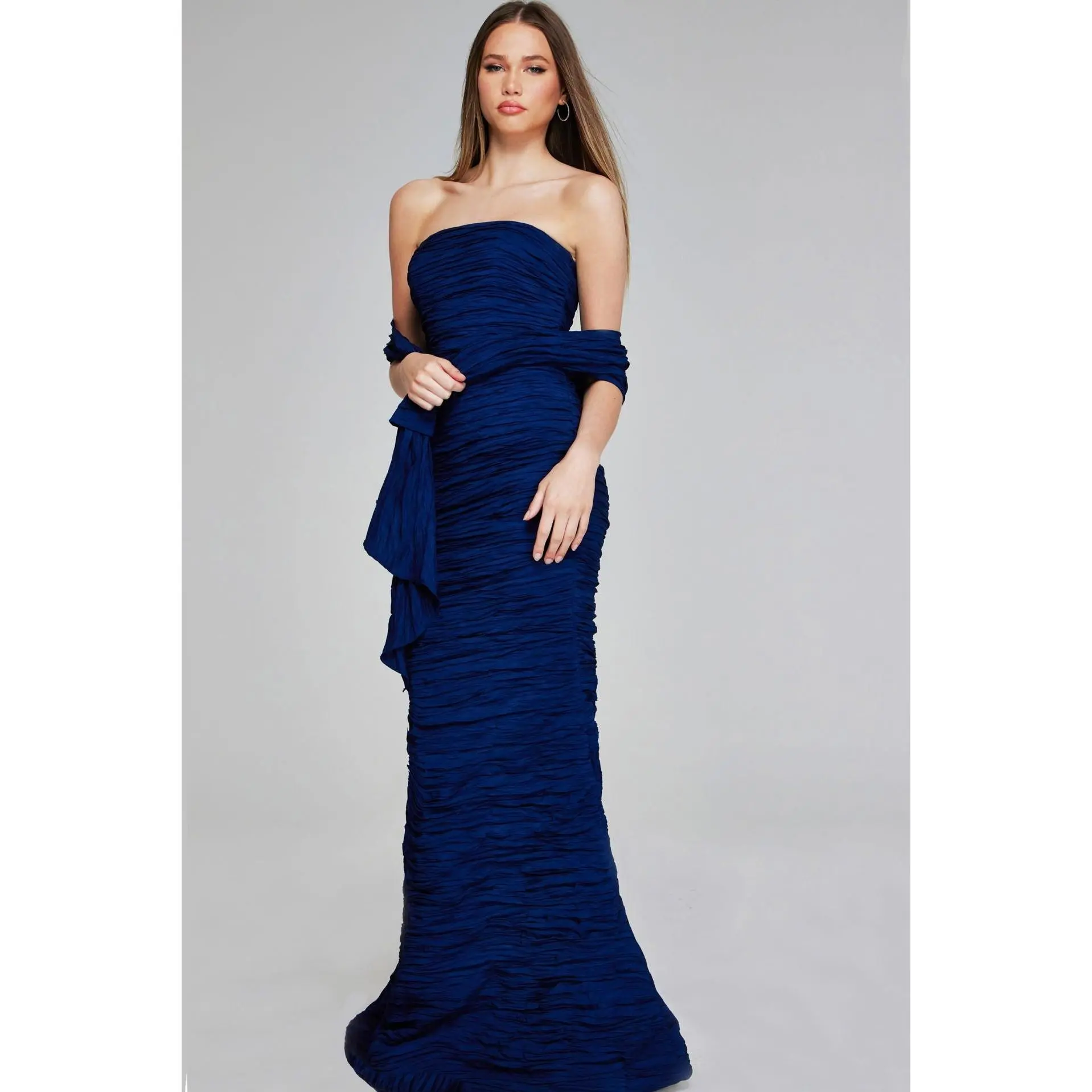 Jovani -40045 Strapless Textured Mermaid Gown