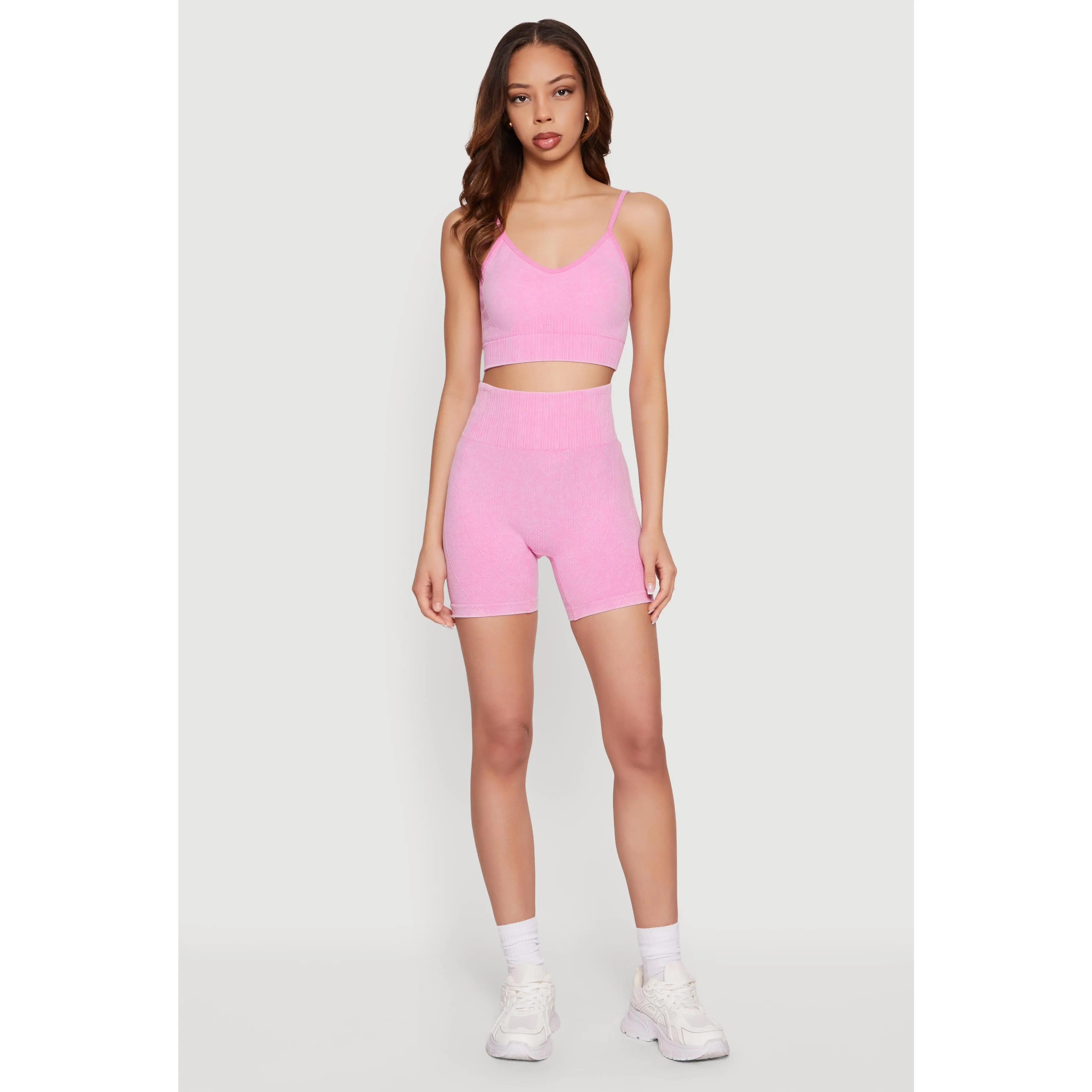 Seamless Compression Rib Biker Shorts