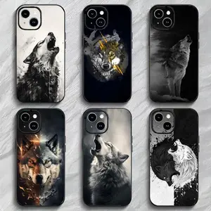 The Wolf Howl Phone Case Black Matte Thin Protective Cover For iPhone 11-17 Pro Max/Plus & Samsung Galaxy S23-S25