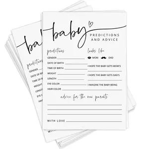 20 Baby Prediction Cards, Fun Shower Game for Boys or Girls, Neutral Gender Minimalist Design, Suggestion and Wish Cards, Fun Party Cards