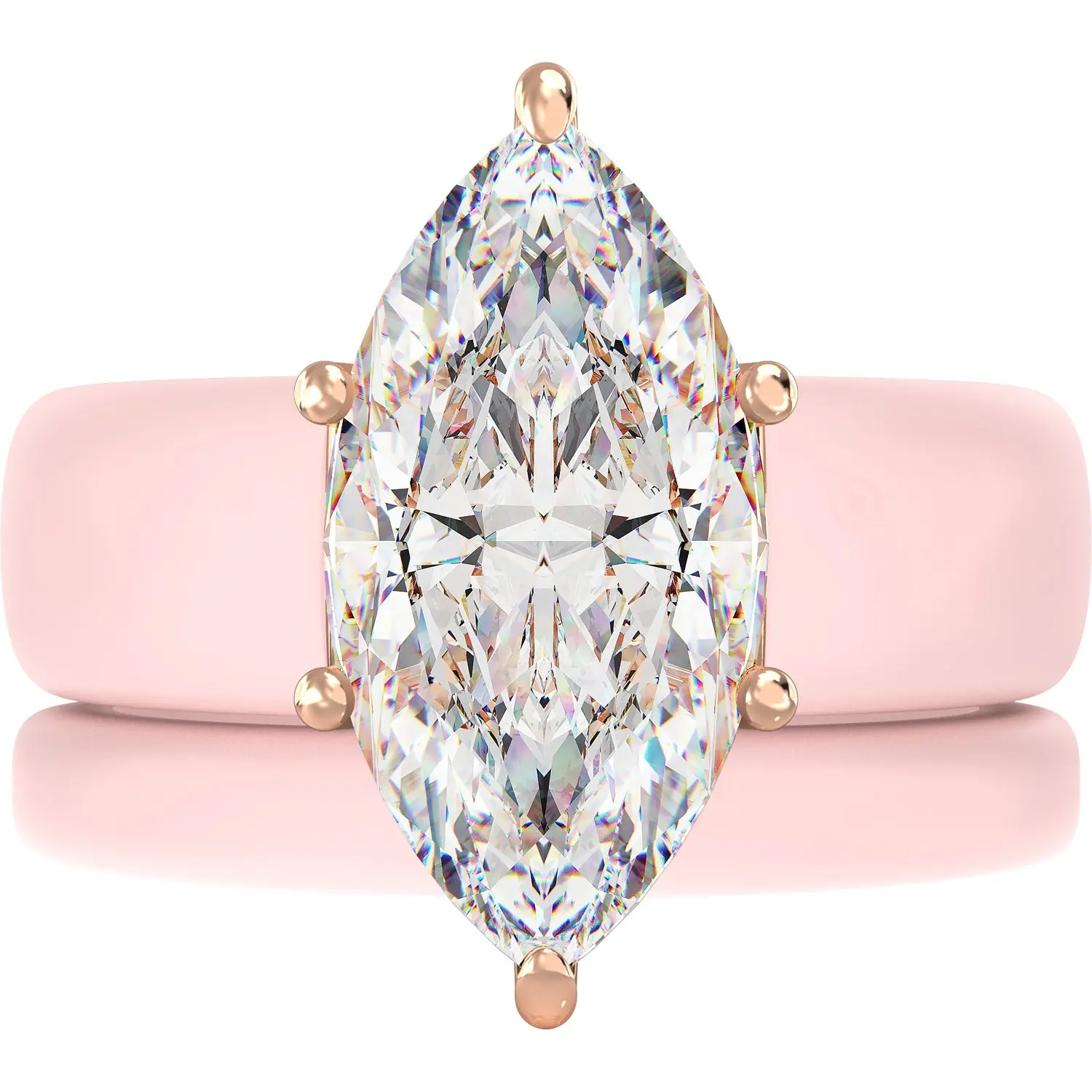 Marquise Cut Silicone Ring Set for Women, Stackable 2-Ring Set, 14×7 mm Marquise Cut CZ | Patent-Pending Design - GlowStone Collection
