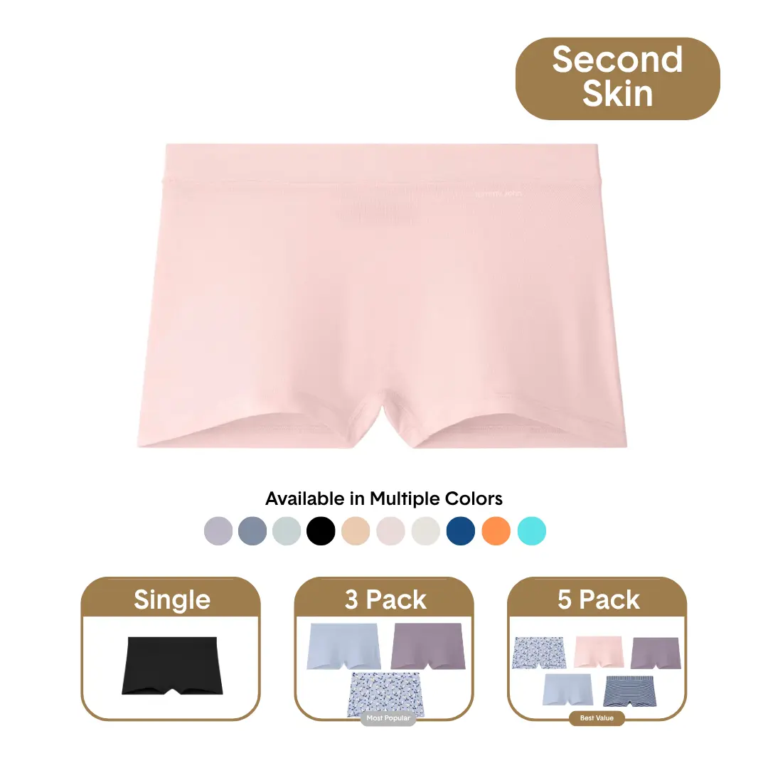 Tommy John Women’s Second Skin Boyshort with Luxe Rib Option | Luxury Soft Modal Fabric, No Ride-Up Fit, Breathable Everyday Comfort