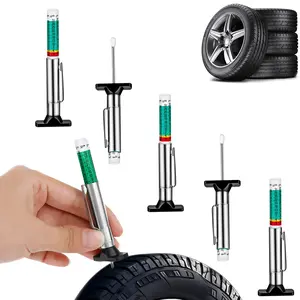 5 Counts 25mm Car Tire Tread Depth Gauge Color Coded, Universal Car Tire Tread Depth Meter Reads in MM and 32nds, Quickly Identifies Tread on Tires