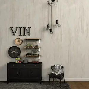 Cream Concrete Wallpaper Peel Stick Milky White Plaster effect Contact Paper 16x354inch Air Guide Slot Thick Self-Waterproof Vinyl Wrap Industrial Style Wall Sticker