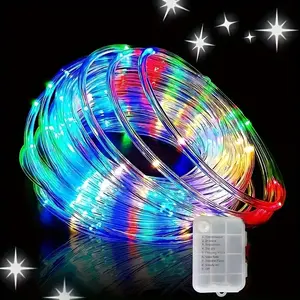 1 Roll Battery Box Rope Tube Light, Led Strip Light, 8 Modes LED High Quality IPX4 Tube String Lights, Indoor and Outdoor, Garden Patio Staircase Lights, Fence Trees, Wedding Party Decorations Without Bat, Led Light Strips for Indoor & Outdoor Decoration