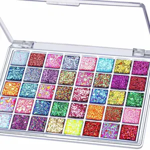 40 Colors Face Glitter, Face Paint Glitter Gel - Face Glitter for Women Girls Kids, No Glue Needed, Multi-Purpose Glitter Makeup for Hair Face Body Halloween Rave Carnival