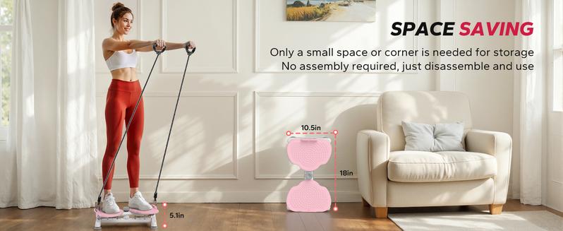 MERACH Ab Twist Board for Core Ab Workouts with 300 lbs Capacity, Quiet Home Gym Machine with Non-Slip Pedals for Women, OutdoorFun