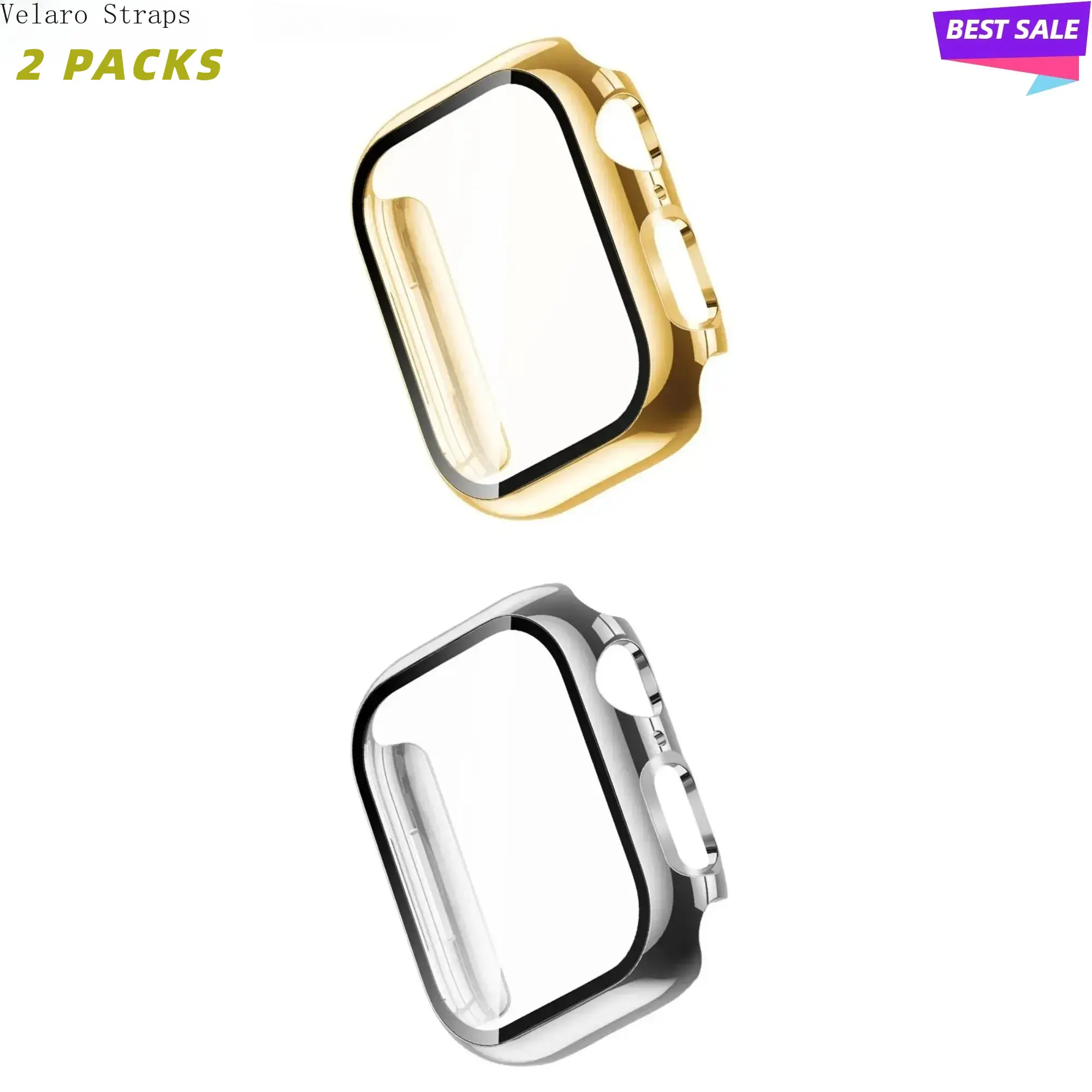 Protective Case with Built-In Screen Protector, Full Coverage Bumper for Apple Watch All Series Ultra SE 1-12