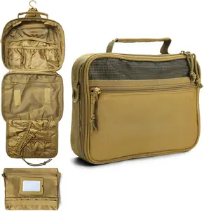 Mens Toiletry Travel Bag With Double Side full Open Design Travel Toiletry Organizer Dopp Kit Shaving Hygiene Bag Bathroom Portable Hanging Travel Toiletry Bag