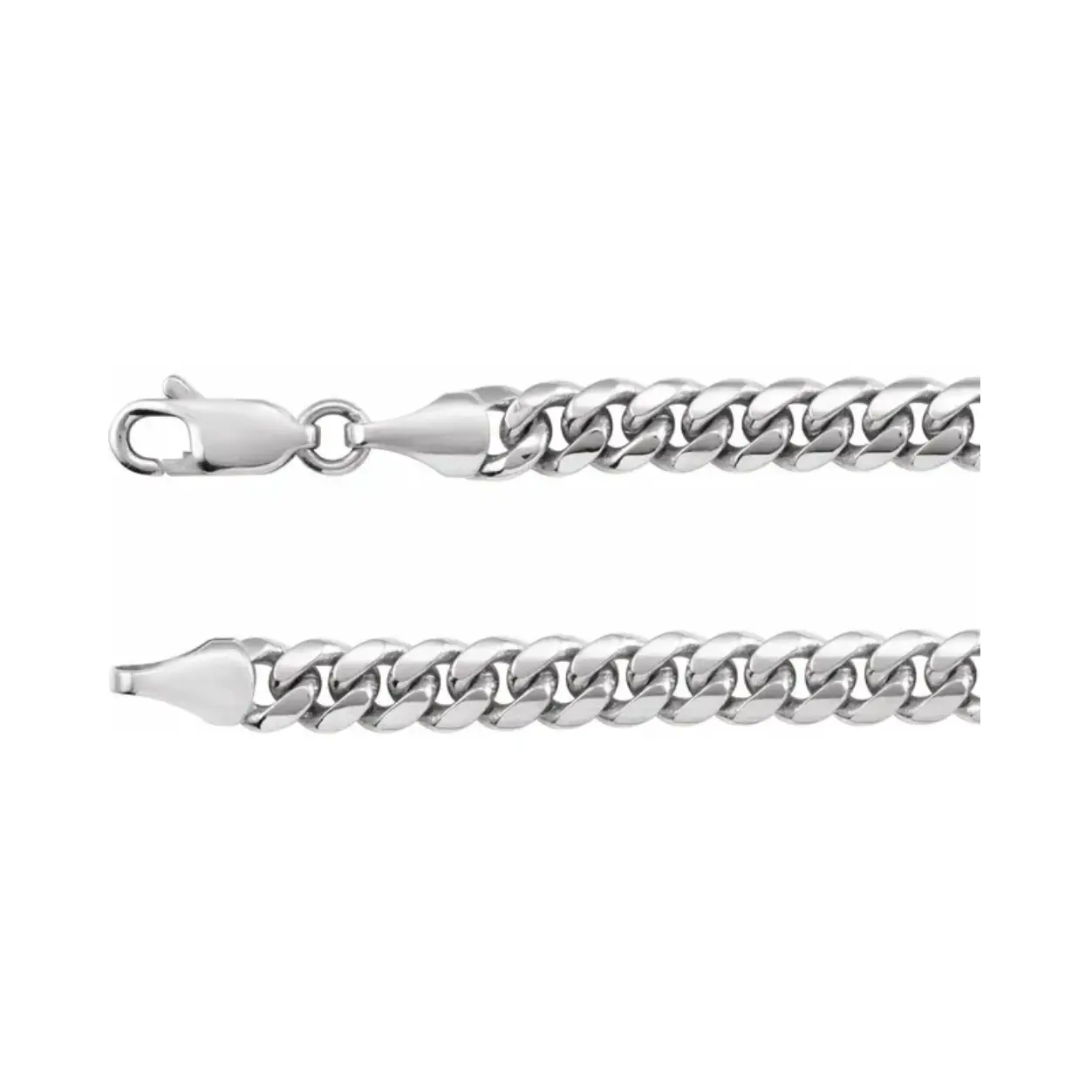Sterling Silver 5mm Beveled Miami Cuban Chain — 20"