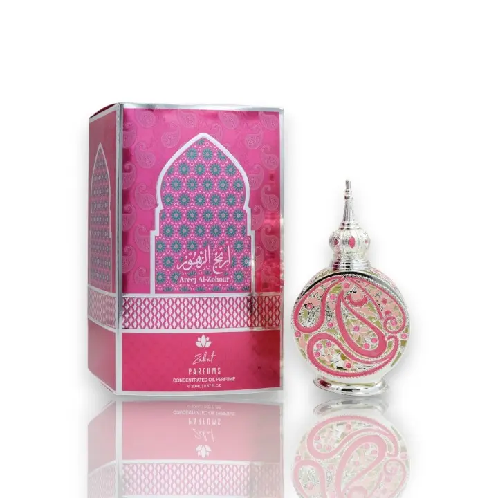 Zakat Perfumes Areej Al Zohour Pure Concentrated Perfume Oil, 20ml (0.67 oz) Women's Fragrance with Delightful Scents, Great Scent, Floral, Fruity, Fresh, Musky, Tropical, Wood Notes