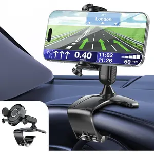 Phone Holder Dashboard Phone Mount, 2025 Upgraded 360  Rotation Multifunctional Clip Design, Universal  Phone Mount Compatible with 4-7 Inch Cell Phones (Black)