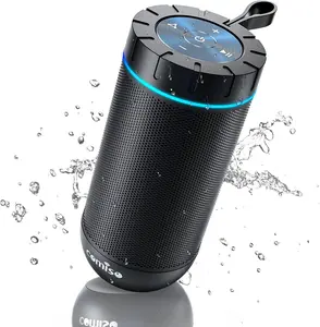 Comiso X26 Bluetooth Speaker IP65 Waterproof 360° HD Stereo Sound Punchy Bass TWS Pairing 24H Playtime Wireless Speakers for Home Outdoor Camping Beach Gifts for Unisex Audio Smartphone Black Compact Device portable wireless speaker