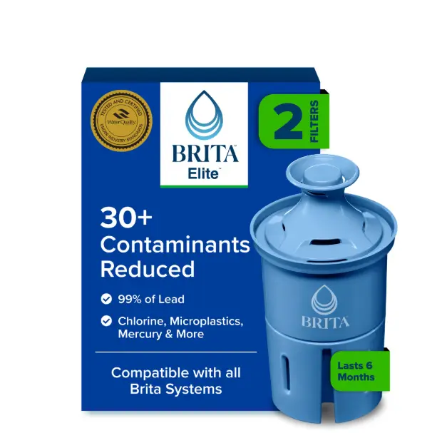 Elite Replacement Water Filter for Pitchers and Dispensers, 2 Pack